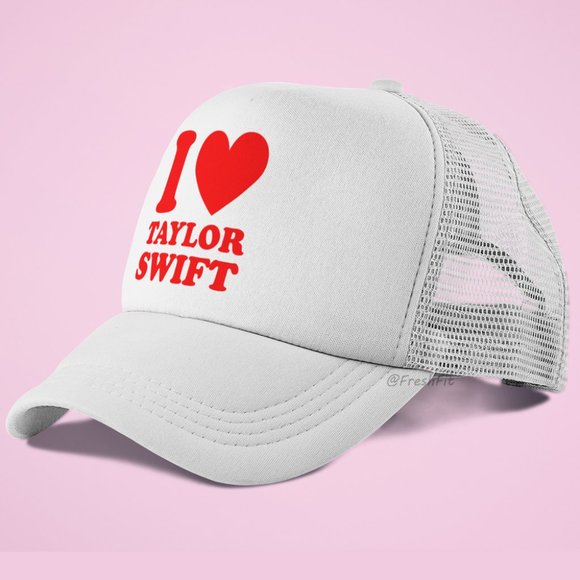 🆕I Love Taylor Swift White Foam Trucker Hat Mesh Snapback Cap - Picture 2 of 2